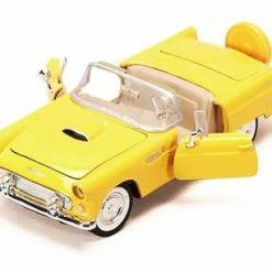 Motor Max 1956 Ford Thunderbird Convertible, Yellow - Motormax 73215 - 1/24 Scale Diecast Model Toy Car