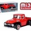 1956 Ford F-100 Pickup, Red With Black - Motor Max 73235AC-RDBK - 1/24 Scale Diecast Model Toy Car