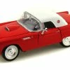 Motor Max 1956 Ford Thunderbird Closed Convertible, Red - Motormax 73312 - 1/24 Scale Diecast Model Toy Car