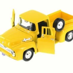 1955 Ford F-100 Pick Up Truck, Yellow - Motor Max 79341WB - 1/24 Scale Diecast Model Toy Car