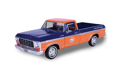 1979 Ford F-150 Custom, Dark Blue/Orange - Showcasts 79346AC/OR - 1/24 Scale Diecast Car