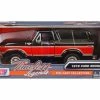 1978 Ford Bronco Ranger XLT W/Spare Tire, Black/Red - Motor Max 79371 - 1/24 Scale Diecast Car