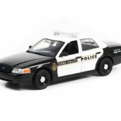 2011 Ford Crown Victoria Interceptor, Black & White - Greenlight 84124 - 1/24 Scale Diecast Car