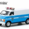 ModelToyCars NYPD 1987 Dodge Ram B250 Van, Blue /White - Greenlight 86577 - 1/43 Scale Diecast Model Toy Car