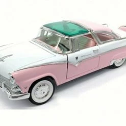 Lucky Road Signature 1955 Ford Crown Victoria, Pink - Lucky 92138 - 1/18 Scale Diecast Model Toy Car