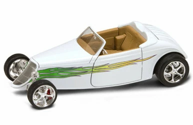Lucky Road Signature 1933 Ford Convertible, White - Road Signature 92838 - 1/18 Scale Diecast Model Toy Car