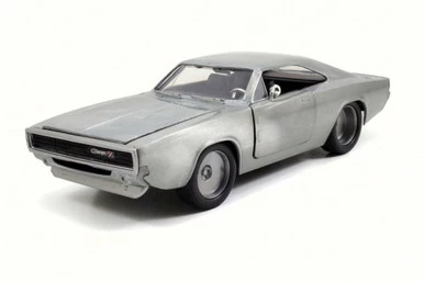 Jada Toys 1968 Dom's Dodge Charger R/T, Bare Metal - JADA 97336 - 1/24 Scale Diecast Model Toy Car