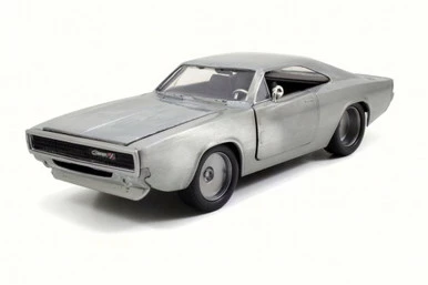 Jada Toys 1968 Dom's Dodge Charger R/T, Bare Metal - JADA 97370 - 1/24 Scale Diecast Car (New, But NO BOX)