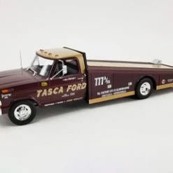 1970 Ford F-350 Ramp Truck - Tasca Ford, Burgundy - Acme A1801415 - 1/18 Scale Diecast Car