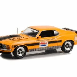 1970 Ford Mustang Mach 1, Yellow Orange - Greenlight HWY18035 - 1/18 Scale Diecast Model Toy Car