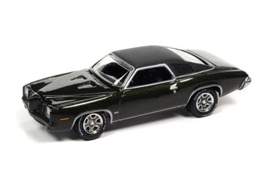 1973 Pontiac Grand AM, Golden Olive Green Metallic - Johnny Lightning JLSP163/24B, 1/64 Diecast Car