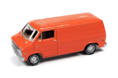 1976 Dodge Tradesman Van, Custom Red Orange - Johnny Lightning JLSP167/24A - 1/64 Scale Diecast Car