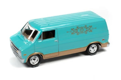 1976 Dodge Tradesman Van, Mint Green - Johnny Lightning JLSP167/24B - 1/64 Scale Diecast Car