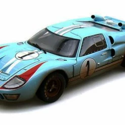 1966 Ford GT-40 MK II #1 W/ Dirt, Gulf Blue - Shelby Collectibles SC405 - 1/18 Scale Diecast Car