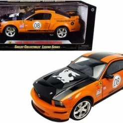 2008 Ford Shelby Mustang #08 Terlingua Racing Team, Orange With Black Stripes - Shelby Collectibles SC297OR - 1/18 Scale Diecast Model Toy Car